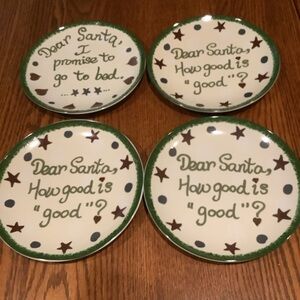 Four Dear Santa Luncheon Plates